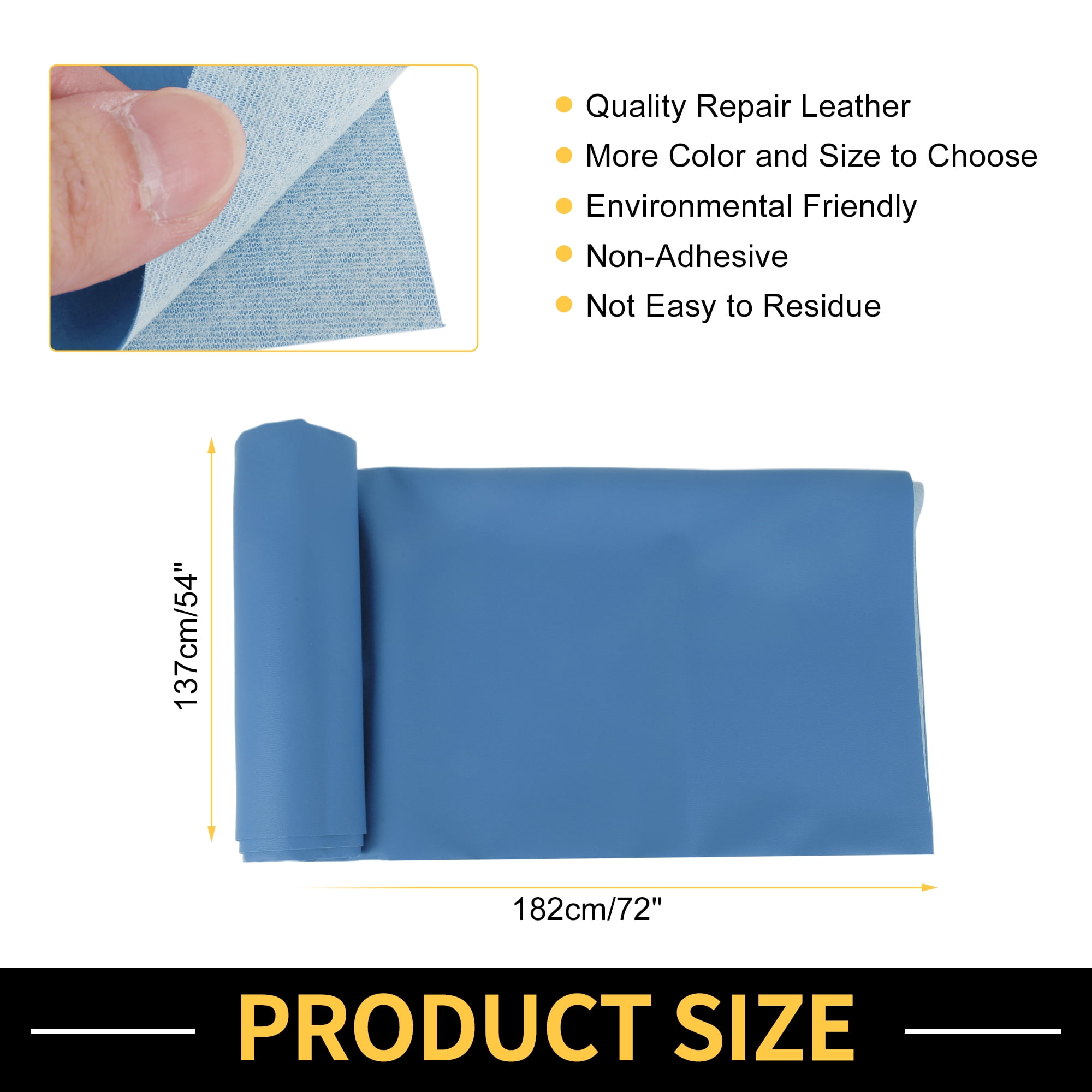 Unique Bargains Leather Fabric Upholstery Leather Repair Patch 182x137cm for Automotive Car Boat Seat Sofa Couches Chair Interior Trim DIY Blue 1 Pcs