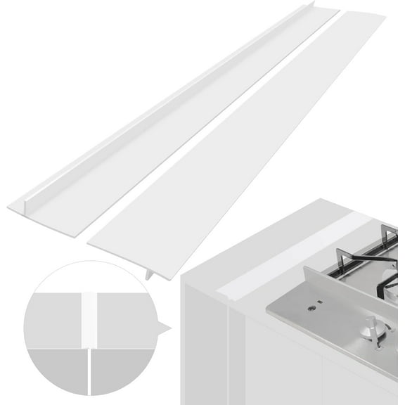 GoXteam Silicone Stove Gap Covers (2 pack), Oven Gap Filler, Heat Resistant Stove Gap Filler, Seal Gap Between Stovetop and Counter, Easy Clean (25 Inch, Clear)