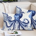 thumbnail image 2 of Navy Blue Octopus Coastal Standard Pillow Covers, Nautical Summer Beach Ocean Soft Throw Pillow Cases with Invisible Zipper, Decorative Pillowcase Pillows Protectors for Sofa Bed Chair 20"x26", 2 of 9
