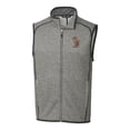 thumbnail image 2 of Men's Cutter & Buck  Heather Gray Minnesota Golden Gophers Vault Mainsail Sweater Knit Fleece Full-Zip Vest, 2 of 3