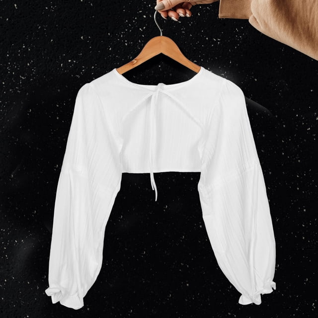 AURARMLET Blusa Falsa Con Collar Desmontable Y Lanterna En Tela Para Mujer