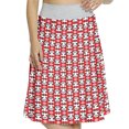 thumbnail image 1 of Women's Panda Indigenous Bear Cartoon A-line Printed Skirt Casual Wear, S, Red Black White, by Ambesonne, 1 of 1