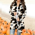 thumbnail image 1 of Women‘s Halloween Cardigan Sweater Skull Pumpkin Print Pattern Long Cardigans Sweater Coats Tops Ginger M, 1 of 5