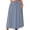 C1-Gray Blue, variant on Women's Plus Size High Waisted Maxi Skirts with Pockets, Boho Flowy A-Line Long Skirt, Casual Summer Beach Skirt with Drawstring, Black Ditsy Florals Size 3X