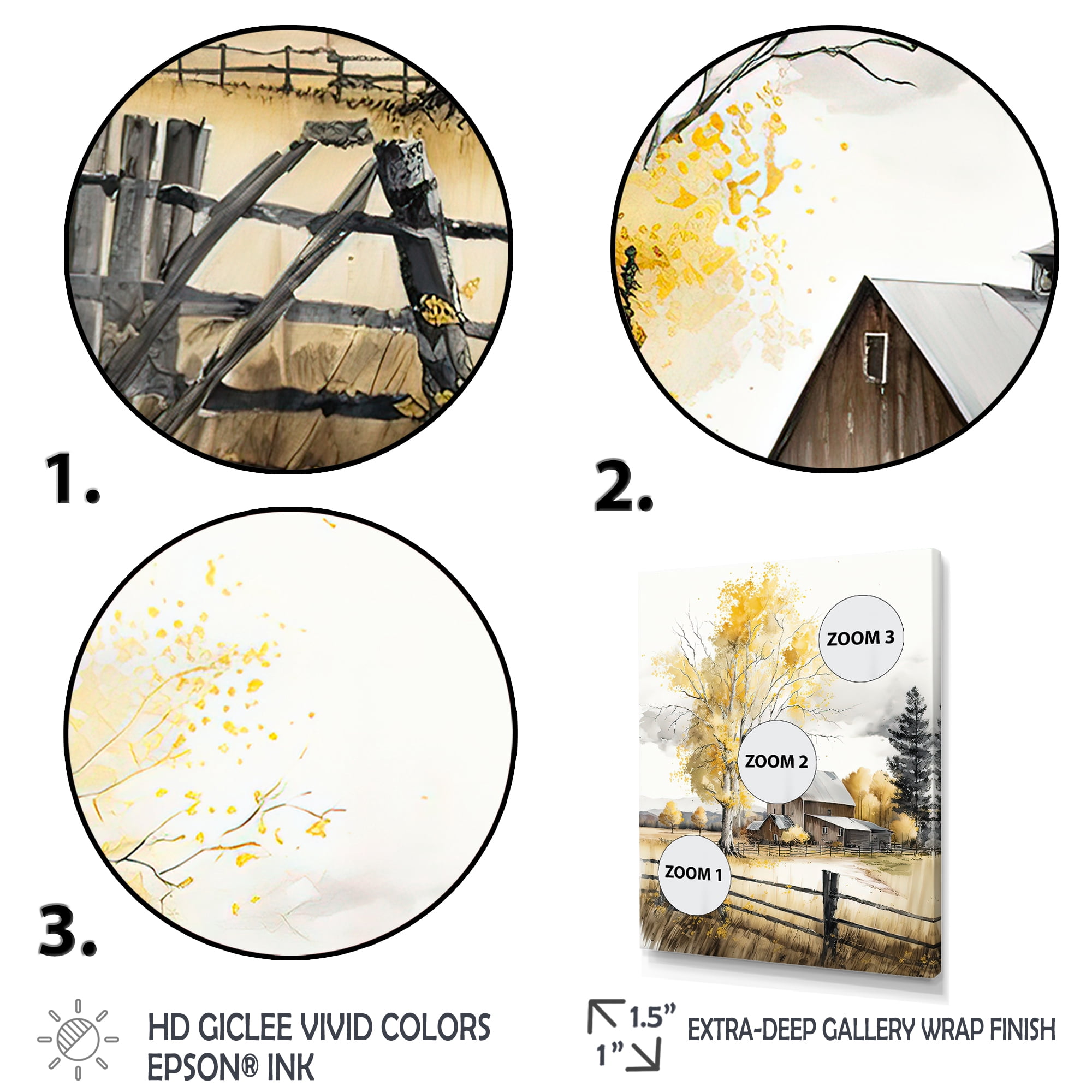 Designart Yellow Barn In Spring VIII Canvas Wall Art