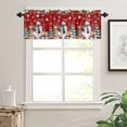 thumbnail image 7 of Christmas Snowman Kitchen Curtains and Valances Set, Squirrel Cat Xmas Tree Ball Red Winter Rod Pocket Window Valance Window Curtain Panels for Living Room Bedroom Laundry, 27.5x36in, 3 Pieces, 7 of 7
