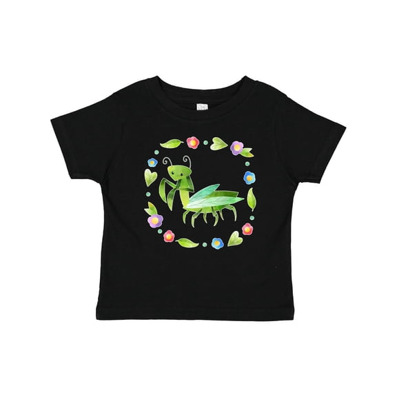Inktastic Praying Mantis with Flowers and Leaves Boys or Girls Baby T-Shirt