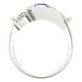 thumbnail image 4 of Three-Stone Engagement Ring for Women - 3.5ct Natural Amethyst in 14K White Gold Promise Ring, 4 of 6