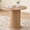 90-Natural-grain, variant on 47 inches Modern Round Dining Table, Wood Kitchen Table for 4 with Two-part Tabletop and Wooden Strip Columns Base, Farmhouse Table for Kitchen, Dinning Room, Oak