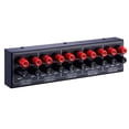 thumbnail image 1 of 1-input 4-output speaker distribution panel 4-zone audio distributor, 300W per channel, with banana plugs for distributed audio, 1 of 8