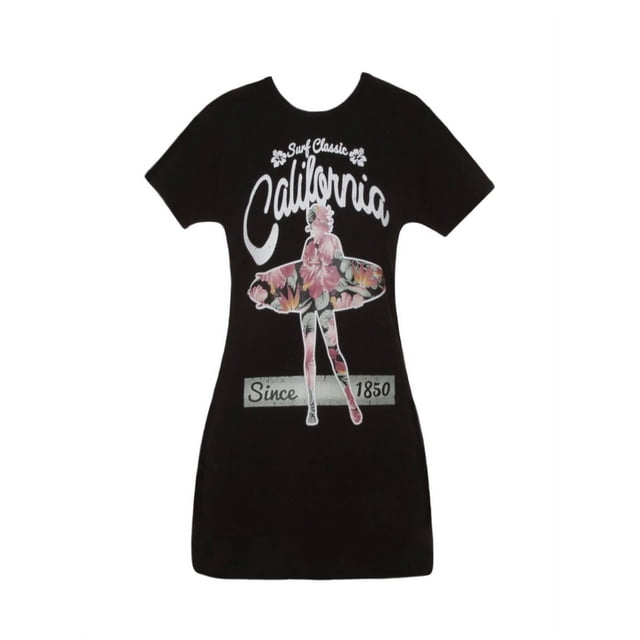 Cali T-Shirt à Manches Courtes pour Femmes - Surfeuse - Très Grand