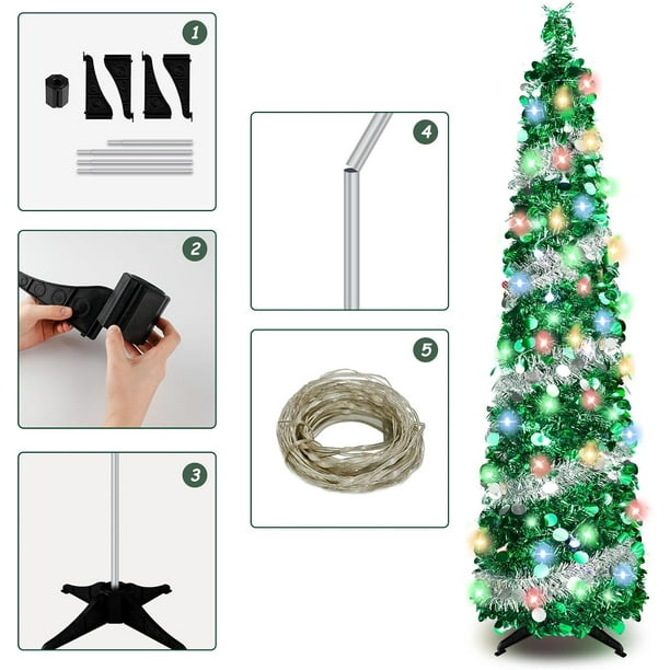 Support De Sapin De Noël Pliable 35cm - Pied Métal Solide Pour Arbre 1.2-1.5m