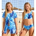 thumbnail image 2 of Aideaone Girls Bikini Swimsuits Set for Girls 3 Piece Skirt Bathing Suits Swim Dress Hawaiian Beach Swimwear with Kimono Cover Up, 2 of 8