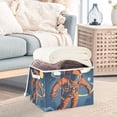 thumbnail image 5 of Foldable Fabric Storage Bin With Handle Collapsible Basket Box Storage With Lid Organizer A Retro-futuristic Style, 5 of 7