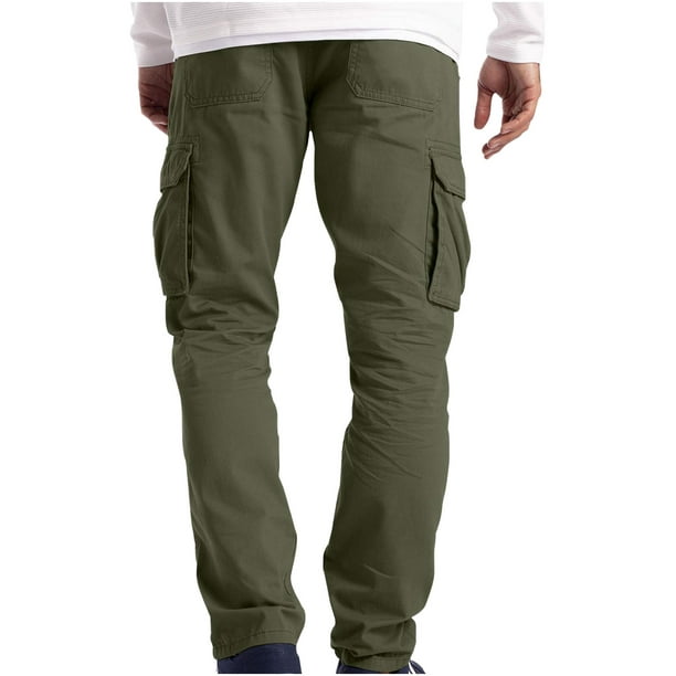 Long Pants For Men Men's Cargo Trousers Work Wear Combat Safety Cargo 6  Pocket Full Pants Army Green S JE 