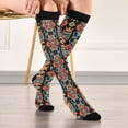 thumbnail image 5 of FORMRS Womens Knee High Socks Casual Long Thick Travel Daily Wear, 2 Pairs, Blue Geometric, 5 of 6