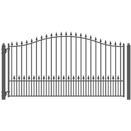 Aleko Steel Single Swing Driveway Gate Munich Style 16 X 6 Feet