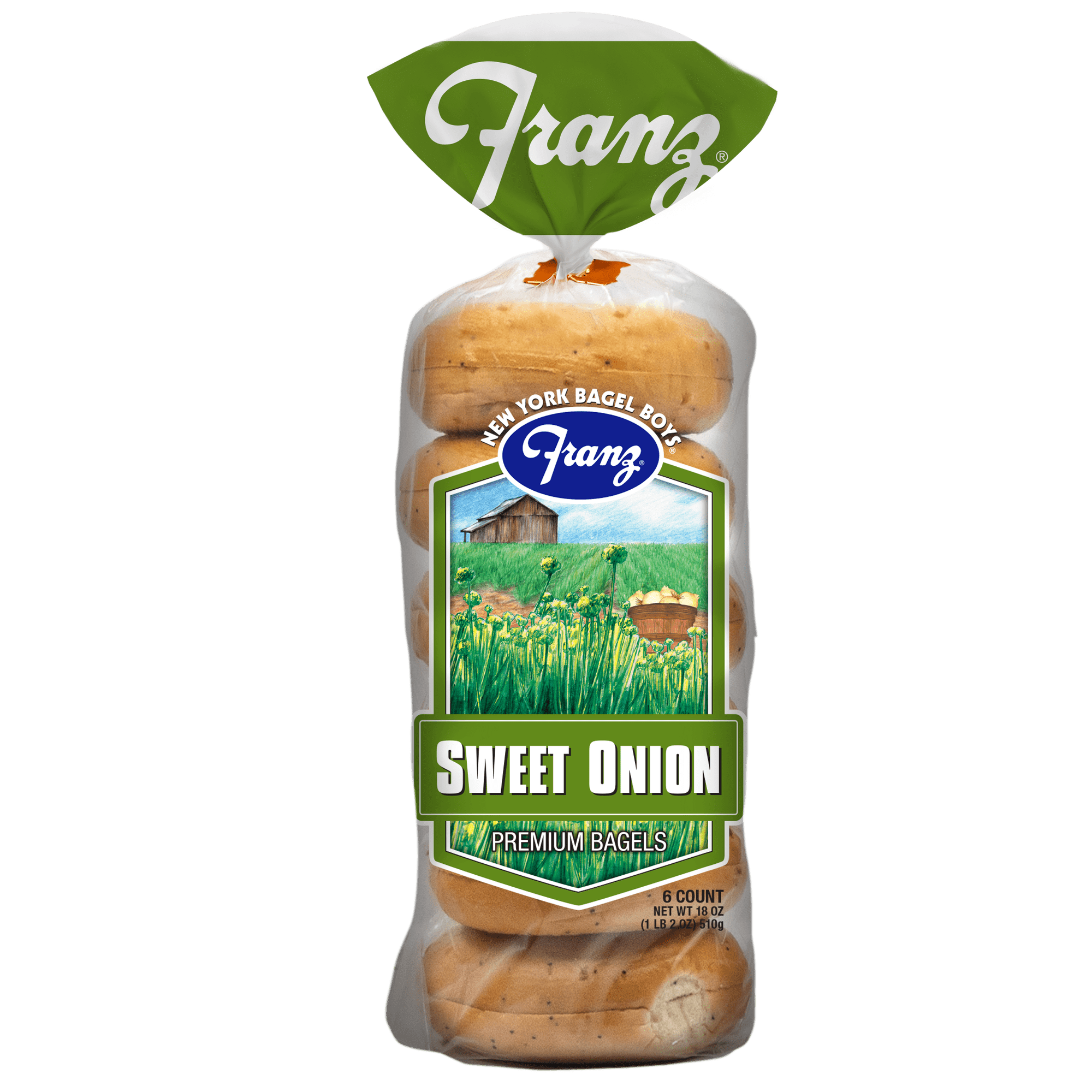 Franz Premium Sweet Onion Bagels, 18 oz, 6 Count