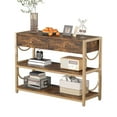 thumbnail image 2 of Industrial Narrow Console Table with Drawers and Shelves – Rustic Wood and Metal Frame – Perfect for Behind Sofa, Entryway, Living Room, Hallway, or Kitchen, 2 of 8