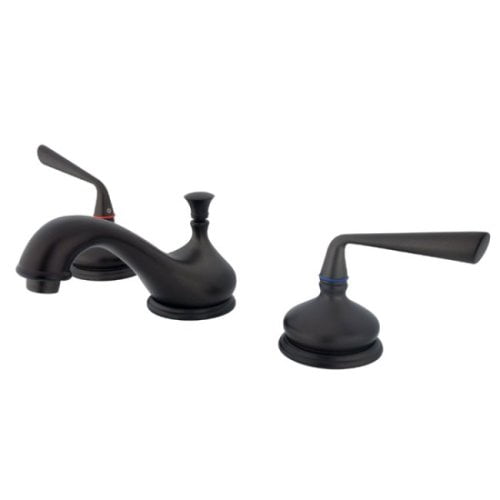 Kingston Brass Silver Sage Two Handle 8" to 16" Widespread Lavatory Faucet with Brass Pop-up
