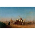 thumbnail image 2 of Félix Ziem 14x11 Black Ornate Wood Framed Double Matted Museum Art Print Titled: Caravan En Route to Mecca (1880 -1885), 2 of 5