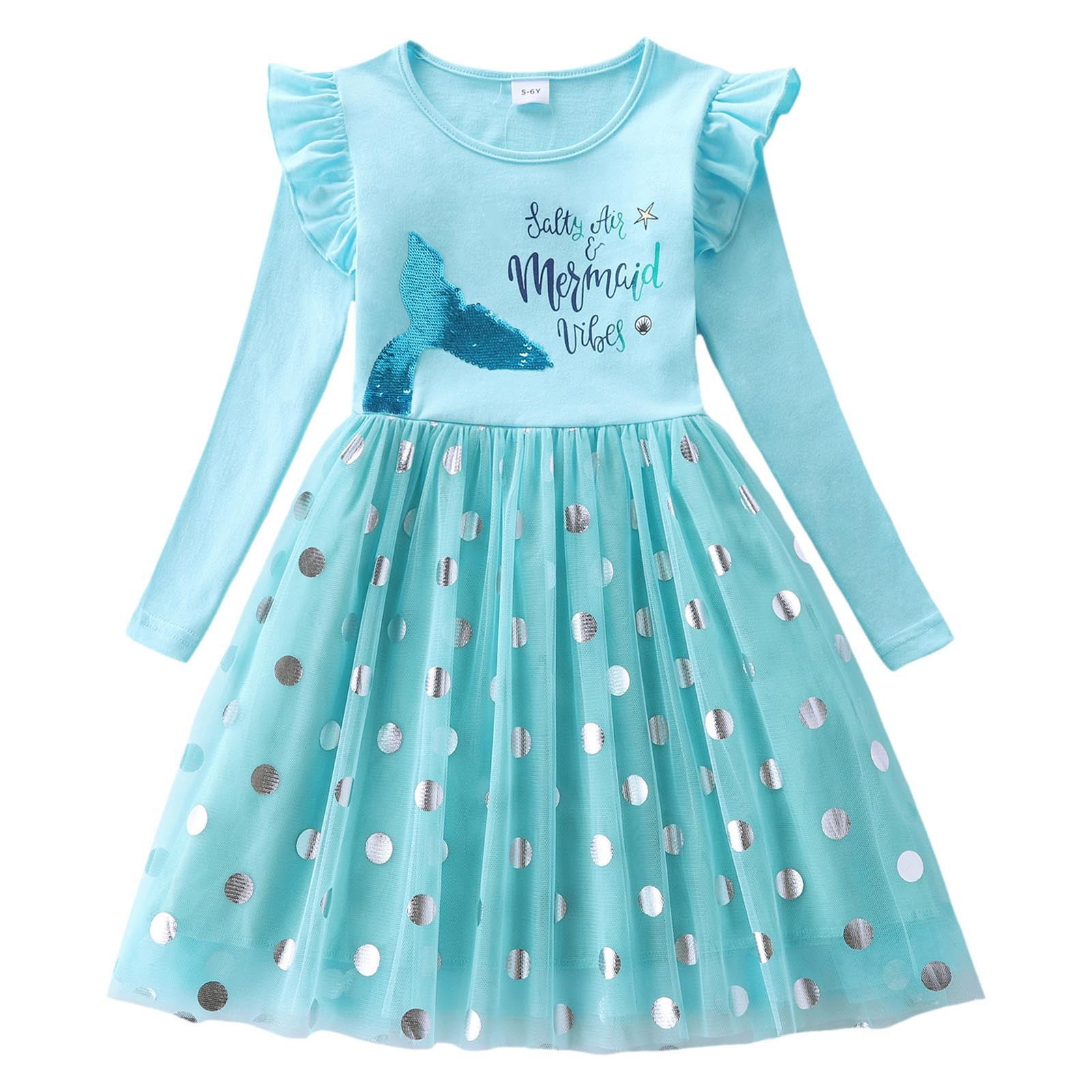 TJAZFJPA Easter Dresses for Baby Girls Toddler Girls Long Sleeve Autumn  Spring Dress Casual Outfits Party Tutu Dress Blue Dress for Girls -  Walmart.ca