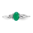 thumbnail image 4 of 10K White Gold Polished Geniune Emerald Birthstone Ring, 4 of 4