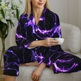 thumbnail image 6 of Picia Galaxy Lightning Pattern Women’s Long-Sleeve Sleepwear Set - Soft 2-Piece Loungewear with Pockets, Comfy PJs for Relaxing Nights-Medium, 6 of 7