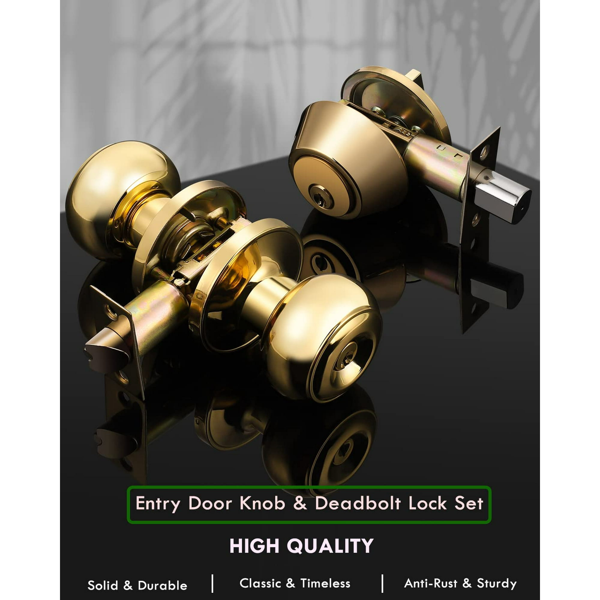 Poignée De Porte D'entrée à Clé Bec-de-canne Et Serrure à Pêne Dormant