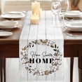 thumbnail image 3 of Table Runners 72 Inches Long Dress Scarves, Farmhouse Wreath Farmhouse Kitchen Table Runner, Coffee Tablerunners, Sweet Home Rustic Plants Texture Grey Wood 14x72 Inch, 3 of 9