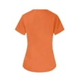 thumbnail image 3 of Xfvqtps Scrub Set for Women Solid Color V-Neck Stretch Scrub Top and Elastic Waist Scrub Pants Short Sleeve Tops Long Pants Sets Casual Suit Sets Working Uniforms with Pockets Orange, 3 of 5