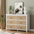 thumbnail image 6 of 6-Drawer Dresser – Modern Long Chest with Waveform Fluted Panel, Antique Design, Anti-Tipping Stability, Ideal for Storage, 6 of 9