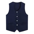 thumbnail image 6 of iiniim Kids Girls Volunteer Safety Vest Button Up Open Front Waistcoat Sleeveless Activities Shirt Tops Navy Blue M, 6 of 7