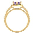 thumbnail image 4 of 2.38ct Marquise Cut Purple Natural Amethyst 18k Yellow Gold Engraving Statement Bridal Wedding Halo Designer Ring Size 3.5, 4 of 5