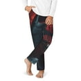 thumbnail image 2 of Susaid Red Moon Shark Sailboat Print Soft Teen Sleep Pants, Long Pajama Bottoms with Two Pockets and Elastic Waist, Designed for Ages 5-16-Medium, 2 of 6