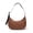 Medium-brown, variant on Medium Nylon Crossbody Crescent Bag: Slouchy Style Shoulder Casual with Adjustable Strap