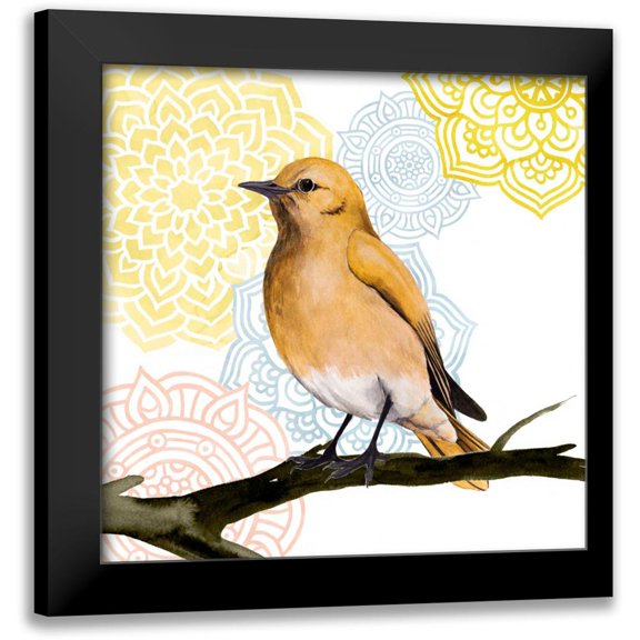 Popp, Grace 12x12 Black Modern Framed Museum Art Print Titled - Mandala Bird II