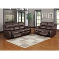 thumbnail image 6 of Lexicon Cranley Traditional Faux Leather Double Reclining Loveseat in Brown, 6 of 8
