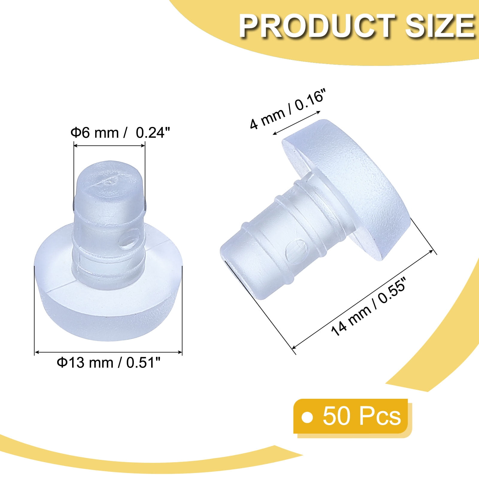 Unique Bargains 50Pcs Soft Stem Clear Bumpers Rubber Grippers Anti-Slip Pads