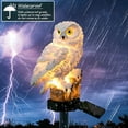 thumbnail image 3 of Solar-Powered Owl Statue LED Light: Waterproof Garden Decoration for Patio, Lawn, and Backyard in White, 3 of 5