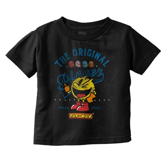PACMAN the Original Player Funny 80s Toddler Boy Girl T Shirt Infant Toddler Brisco Brands 12M