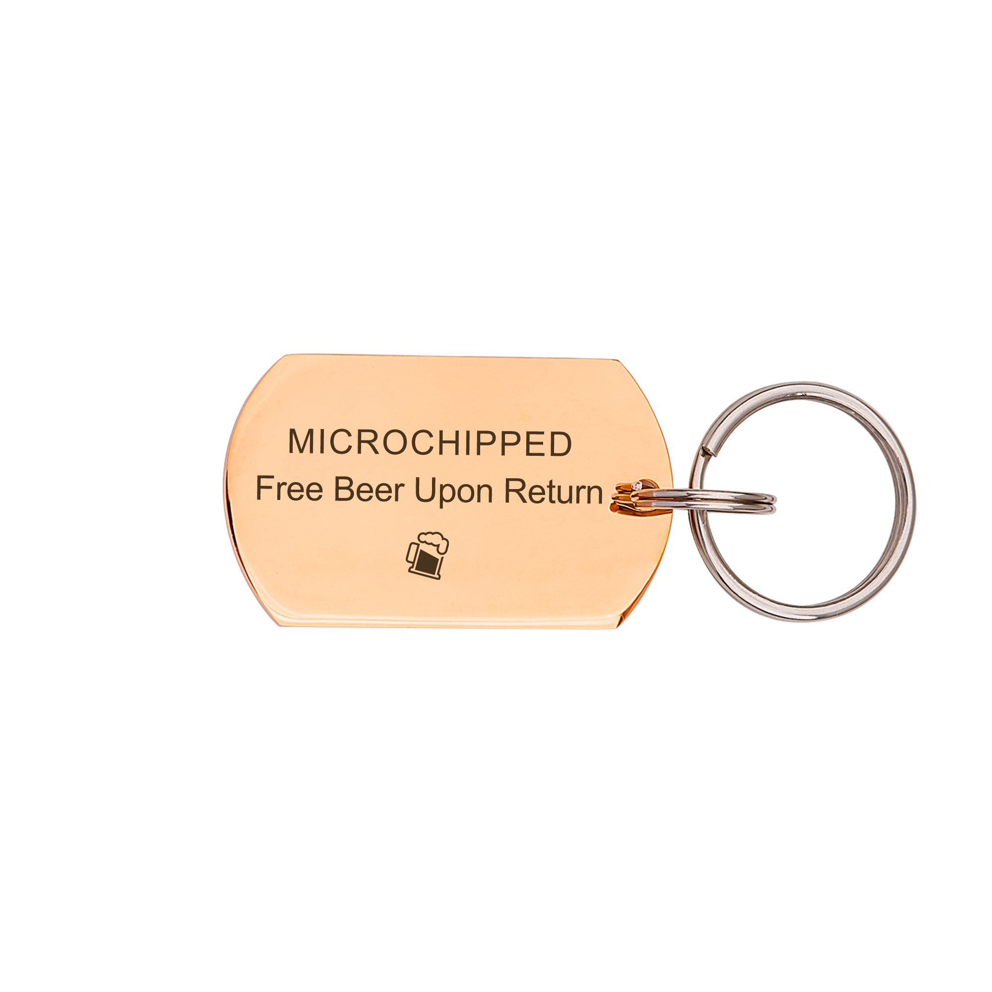 Engravable Pet Id Tag - Dog Tag with Phone Number Tag Shape - Pet Name Tag Emergency Tags for Pet Collar [Rose Gold, L, Only Front Engraving]