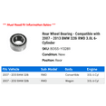 thumbnail image 2 of Rear Wheel Bearing - Compatible with 2007 - 2013 BMW 328i RWD 3.0L 6-Cylinder 2008 2009 2010 2011 2012, 2 of 2