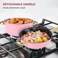 thumbnail image 5 of 12 Piece Stainless Steel Cookware Set, Nonstick Cookware Set, Kitchen Pots and Pans Tea Kettle Set with Glass Lid for Cooking, Dishwasher, Pink, 5 of 10