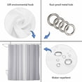 thumbnail image 5 of Light Grey Striped Waterproof Fabric Shower Curtain,White Simple Neutral Modern Waterproof Fabric Shower Curtain for Bathroom Curtains Bathtubs Hotel Shower Curtains with 12 Hooks Stall 48x72in, 5 of 8