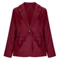 thumbnail image 5 of Blazers for Women Oversized Single Breasted Button Notch Lapel Business Blazer Suit Jacket Casual Solid Loose Comfy Open Front Long Sleeve Work Office Blazer Jackets, 5 of 6
