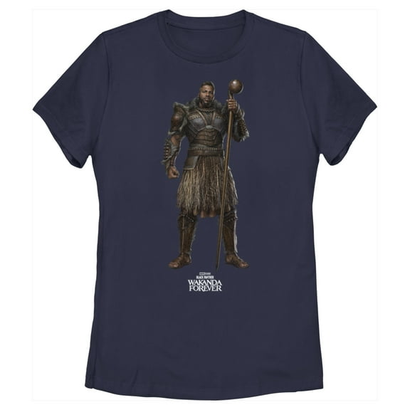 Women's Black Panther: Wakanda Forever Lord M'Baku Standing Tall  Graphic Tee Navy Blue 2X Large