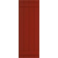 thumbnail image 5 of Ekena Millwork 21 1/2"W x 43"H True Fit PVC Four Board Joined Board-n-Batten Shutters, Fire Red (Per Pair - Hardware Not Included), 5 of 9