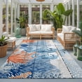 thumbnail image 2 of Area Rugs 2.7'x5', Blue Red Seahorse Coastal Carpet Runner Indoor Outdoor Rugs Home Decor Aesthetic, Blue Wood Beach Coral Nautical Non Slip Mats Washable Accent Rug for Living Room Bedroom, 2 of 8
