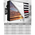 thumbnail image 2 of Red American Flag Outdoor TV Cover 52 to 55 Inch Weatherproof, Black White Stripe US Flag Retro Wooden 600D Oxford TV Covers with Waterproof Zipper, Outside Flat TV Screen Protector 52"Wx19"Hx4.5"D, 2 of 7